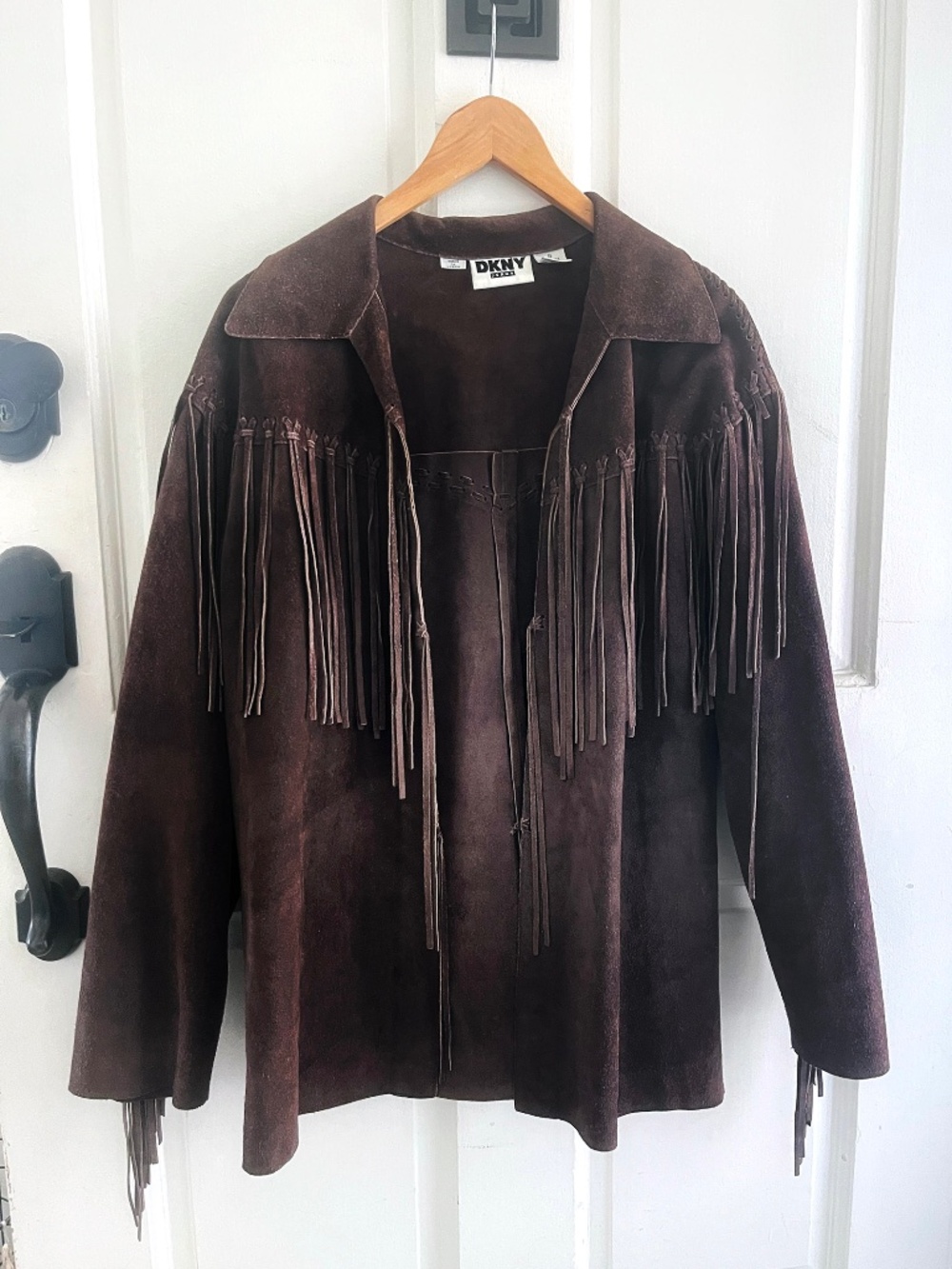 DKNY VINTAGE Suede Fringe Jacket